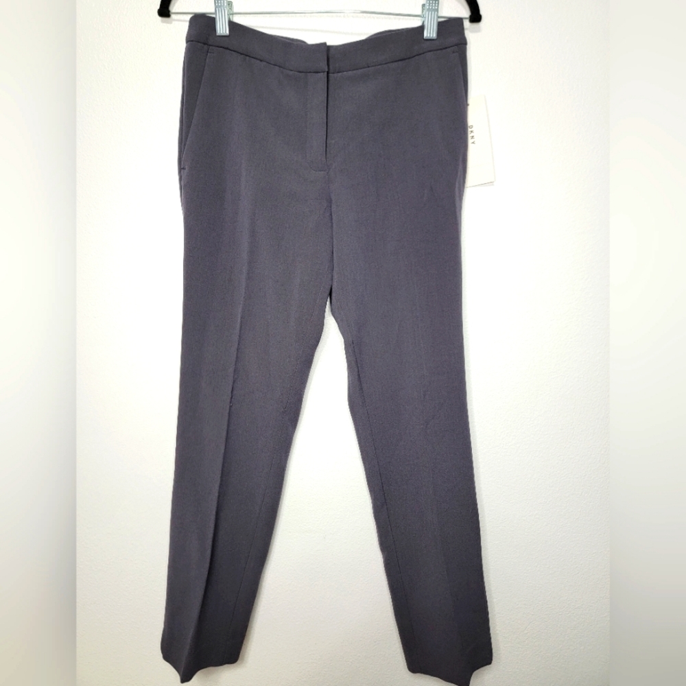 DKNY Suit Straight Pants Leg Women's Gray Steel Size 8 Bussines WorkCondition